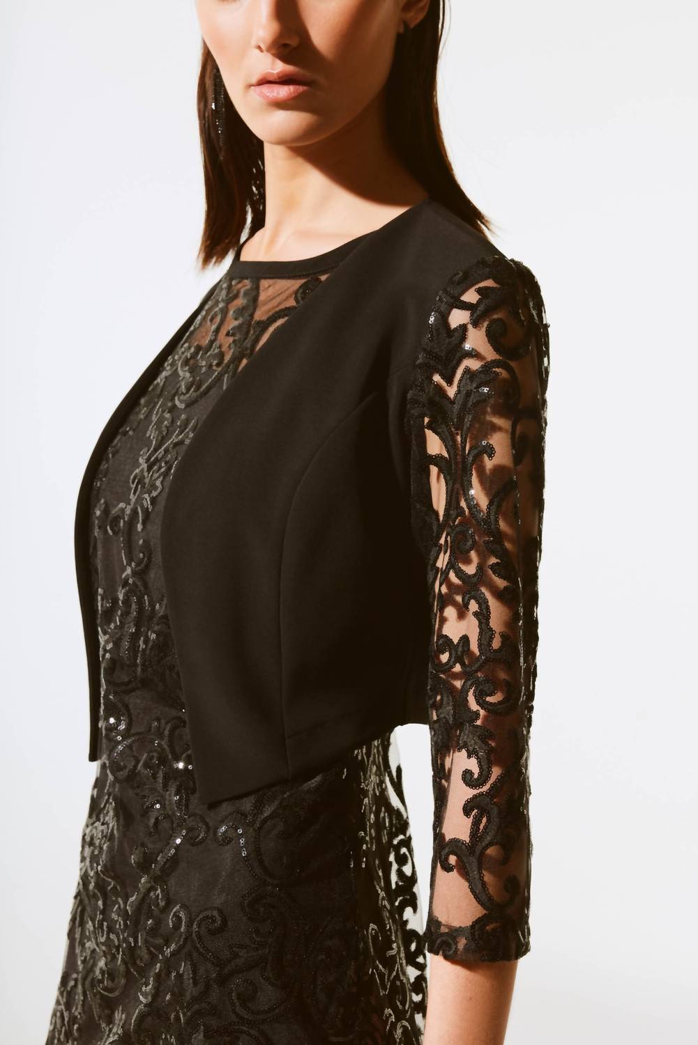 Joseph Ribkoff - Sequined Lace Open Front Bolero