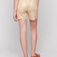 Charlie B - Foil Linen Shorts With Patch Pockets