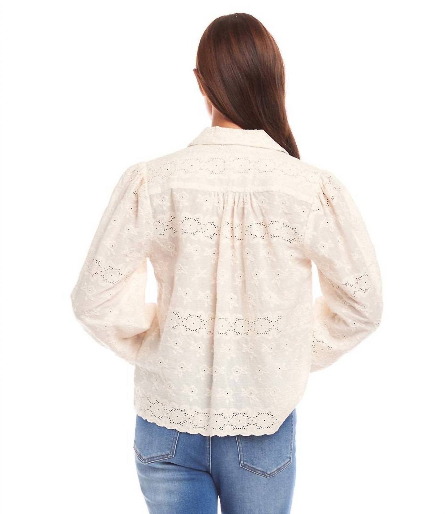Karen Kane - Long Sleeve Embroidered Blouse
