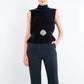Saloni - Sleeveless Peplum Velvet Blouse