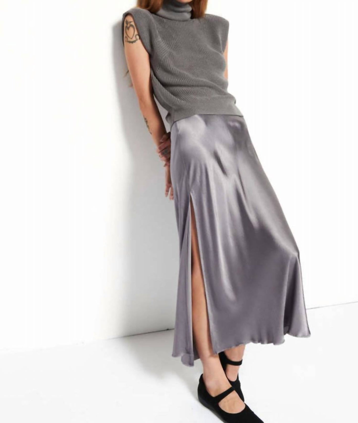 Nation Ltd - Maribel Bias Slit Midi Skirt