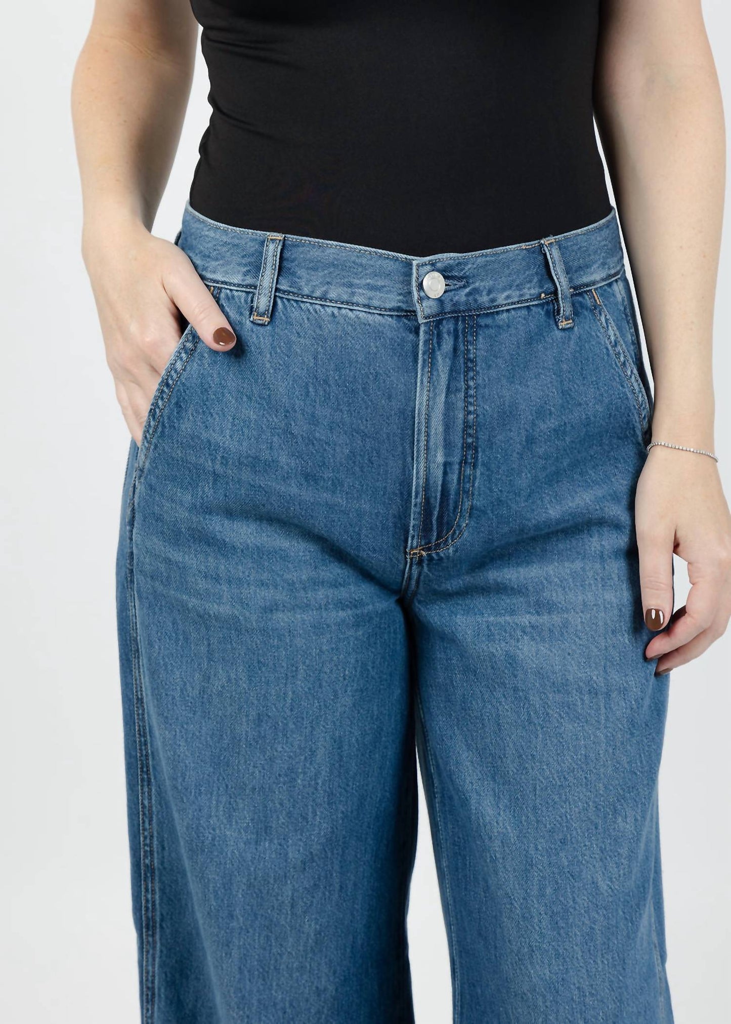 Pistola - Jadyn Double Button Low Slung Palazzo Jeans