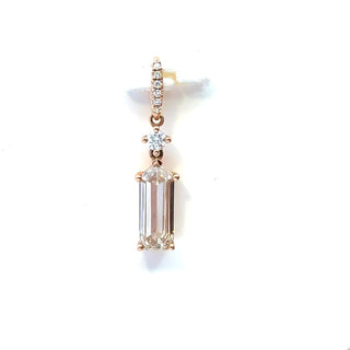 Aamiaa - 0.90 Carat Natural Diamond Emerald Cut Drop Pendant