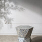 19x19x20" Tapered Blue Garden Capiz Stool, Accent Side Table