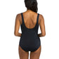 Active Spirit - Chlorine Resistant Square Neck One Piece Swimsuit With Pockets