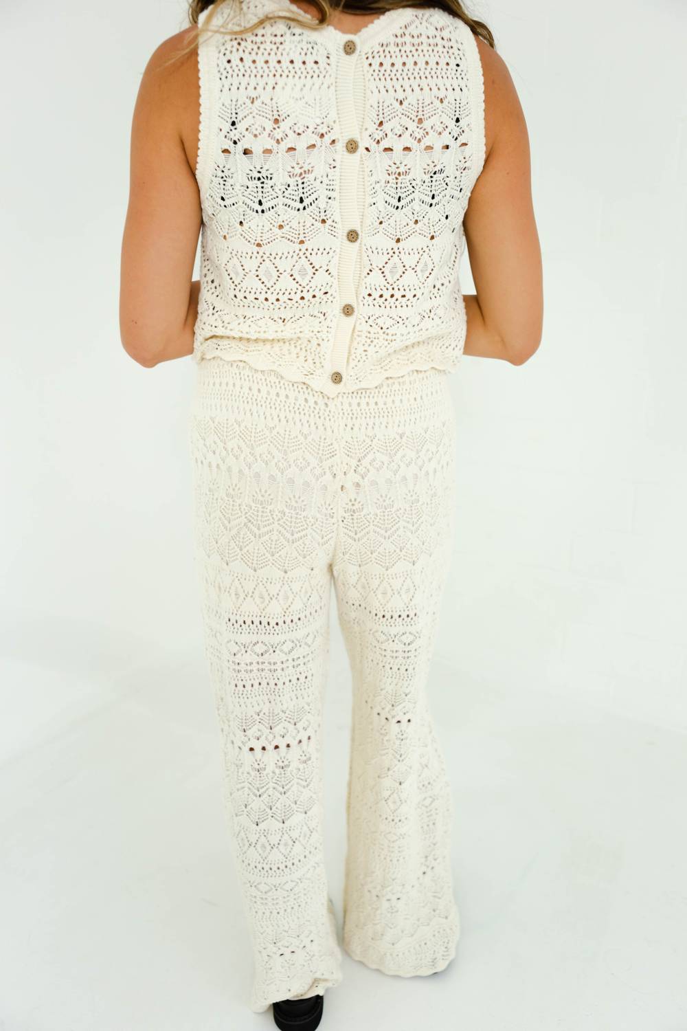 Wildflower - Women's Crochet Top And Pants Set