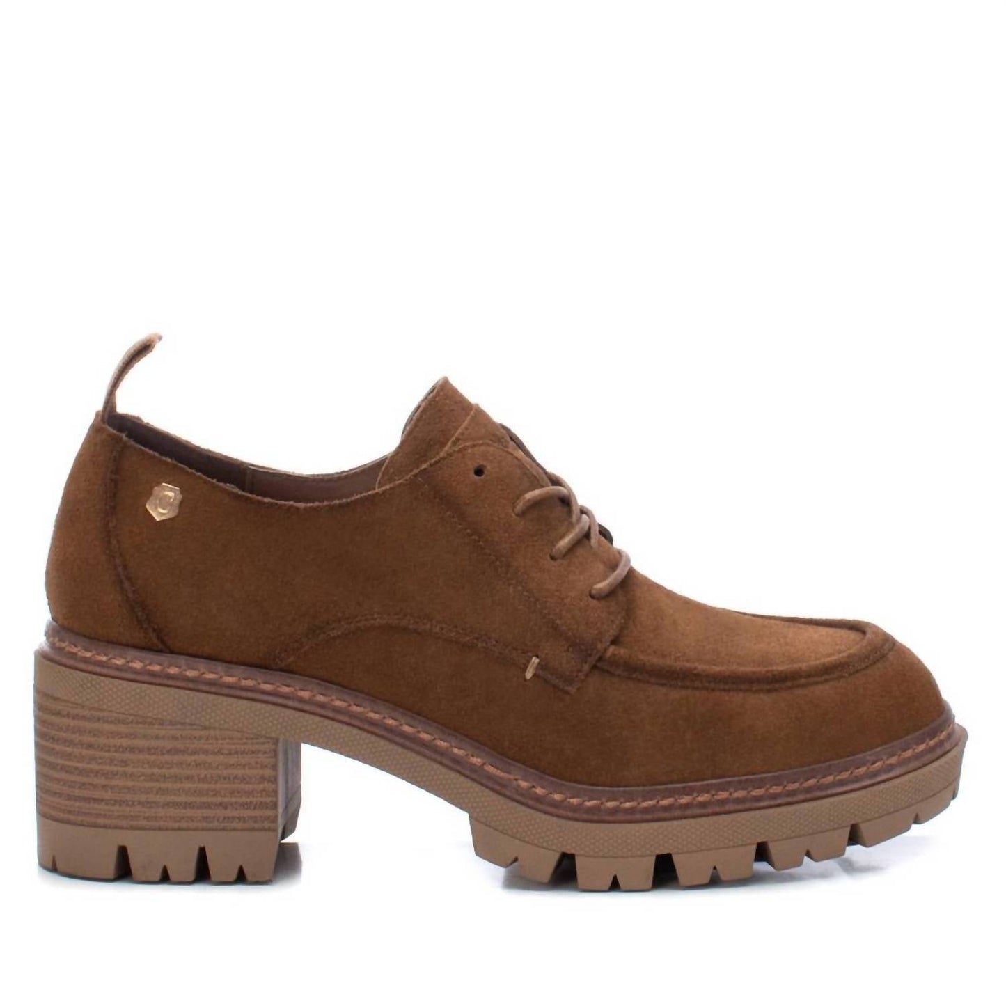 Xti - Women's Suede Heeled Oxfords