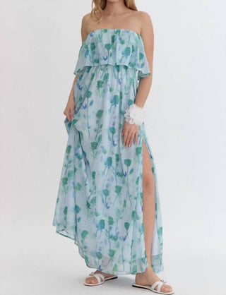 Entro - Floral Strapless Maxi Dress