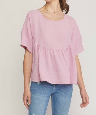 Entro - Round Neck Babydoll Top