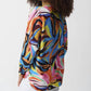 Joseph Ribkoff - Satin Abstract Print Boxy Top