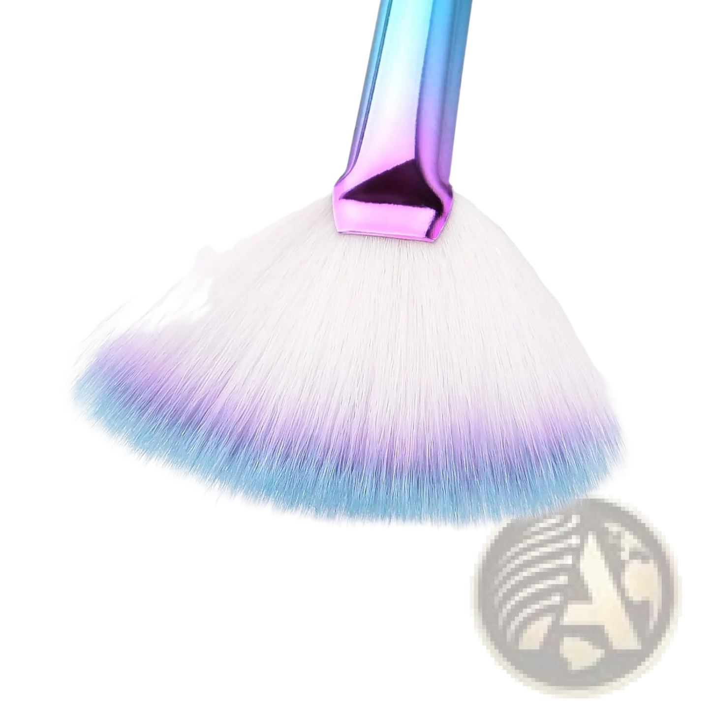 Fan Makeup Brush Set Iridescent Gradient Handle 3pc