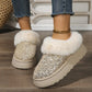 Women's Sequined Plush Winter Platform Slippers