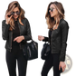 Faux Leather Bomber Jacket Fitted Zip Up Coat
