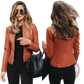 Faux Leather Bomber Jacket Fitted Zip Up Coat