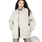Faux Leather Bomber Jacket Oversized Relaxed Fit Coat