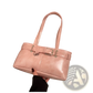 Faux Leather Buckle Shoulder Bag with Bow Charm