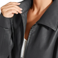 Faux Leather Motorcycle Jacket Plus Size Women's Bomber