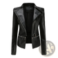 Faux Leather Motorcycle Jacket Slim Fit Biker Coat