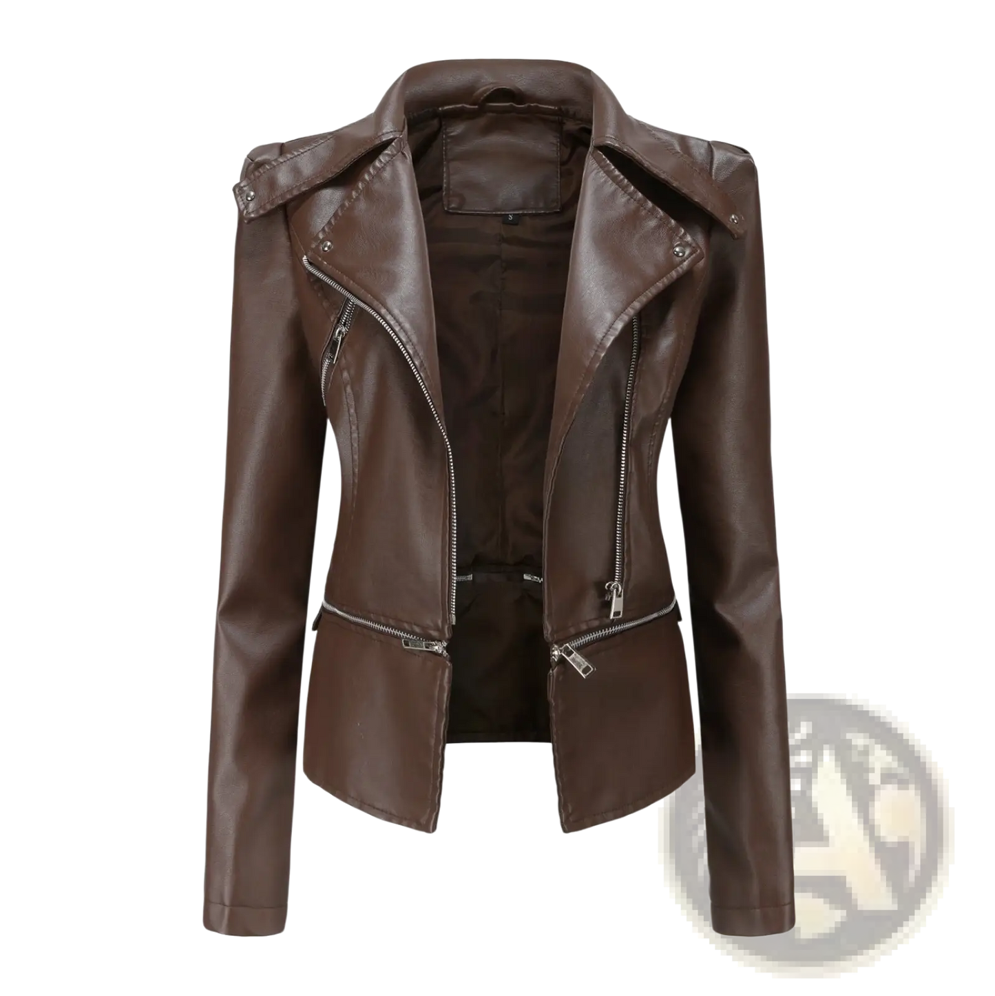 Faux Leather Motorcycle Jacket Slim Fit Biker Coat