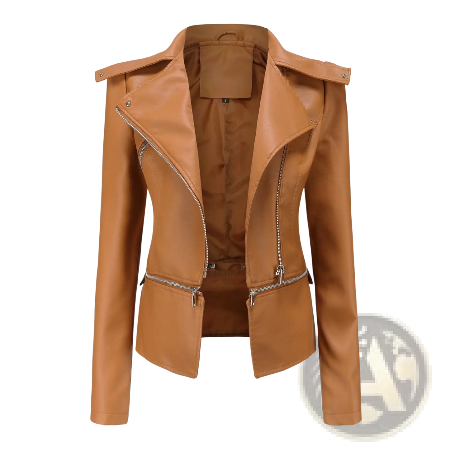 Faux Leather Motorcycle Jacket Slim Fit Biker Coat