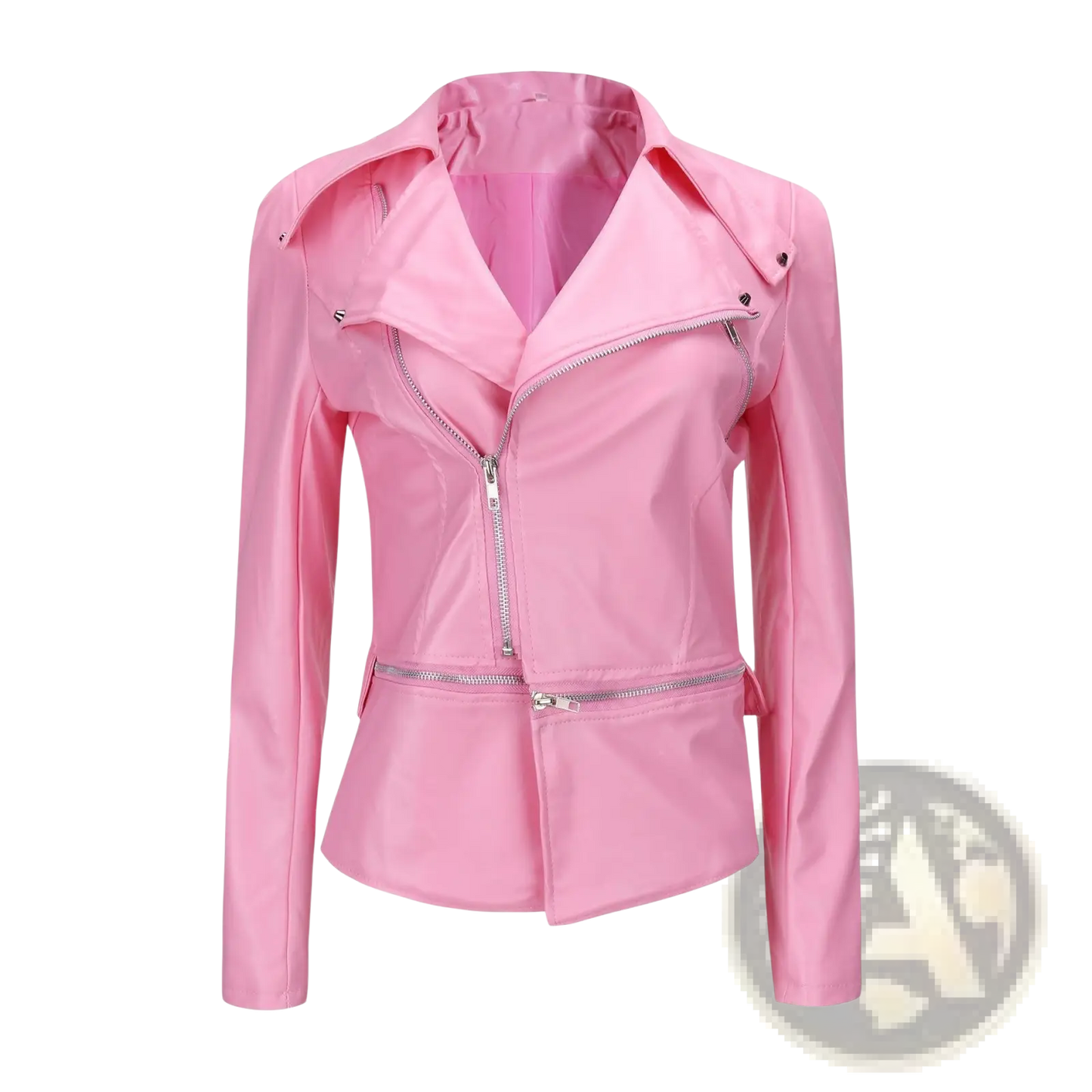 Faux Leather Motorcycle Jacket Slim Fit Biker Coat