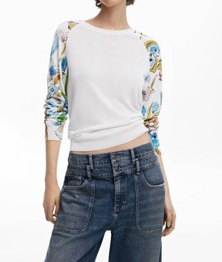Desigual - FLORAL SLEEVE SWEATER