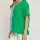 Entro - Color Block V-neck Top