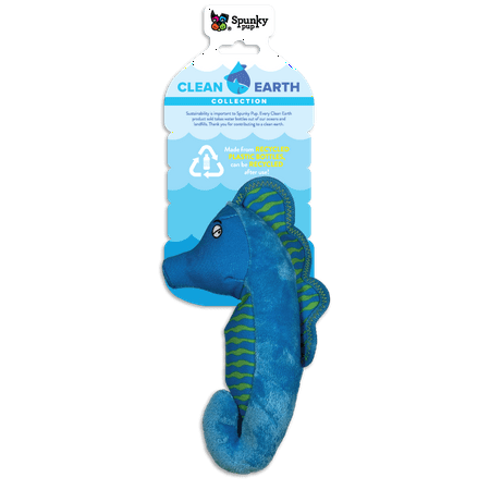 Clean Earth EcoFriendly Plush Seahorse Dog Toy