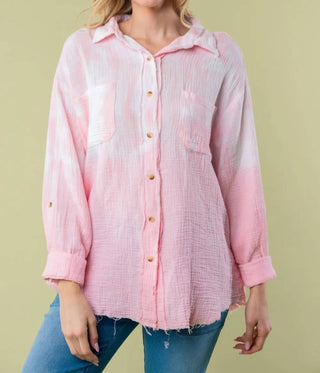 Trendsi - White Birch Full Size Long Sleeve Tie Dye Shirt