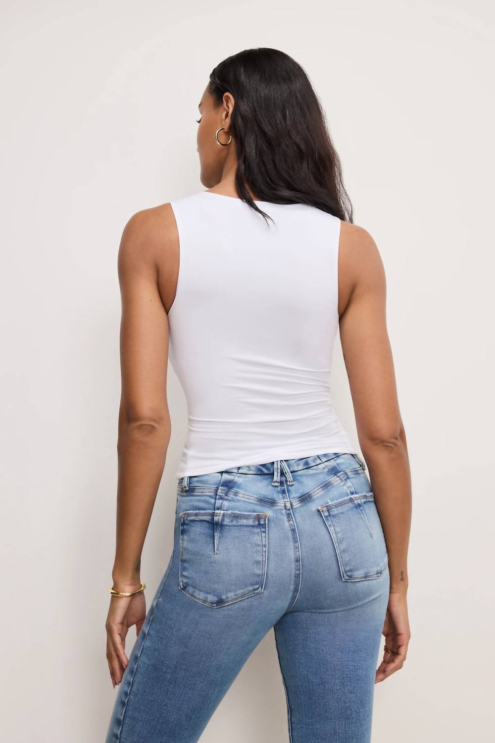 Good American - Stretch Jersey Ruched Tank Top