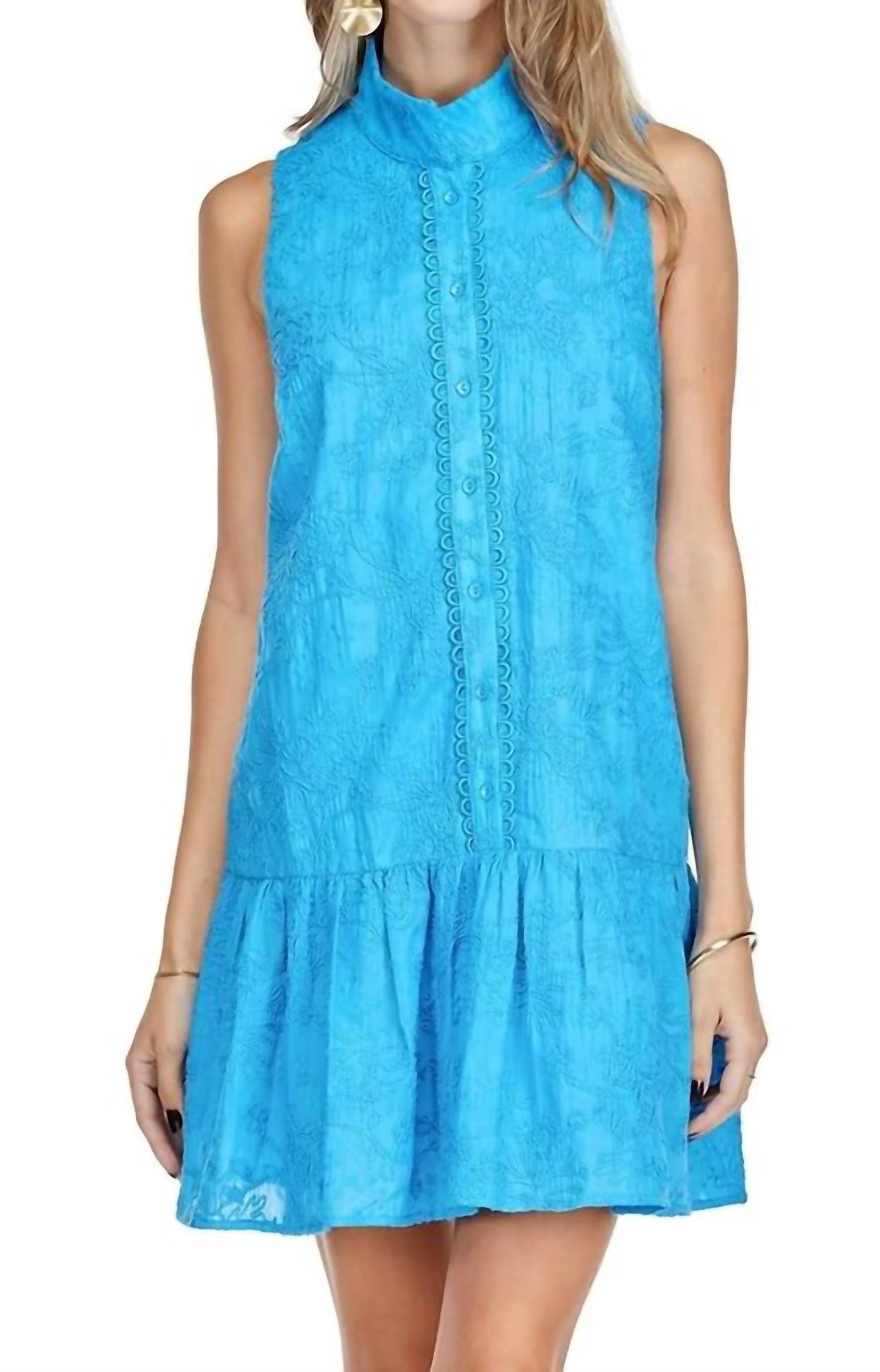 Joy Joy - Eyelet Detail Mini Dress