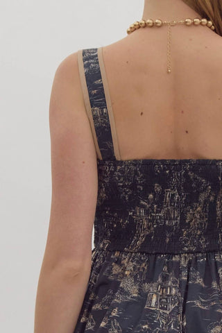 Entro - Fall Toile Midi Dress