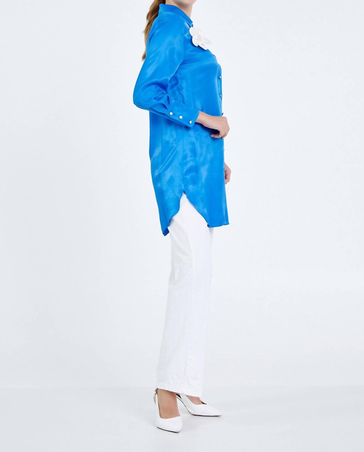 Zaalima Fashion - Long Sleeve Solid Color Regular Tunic