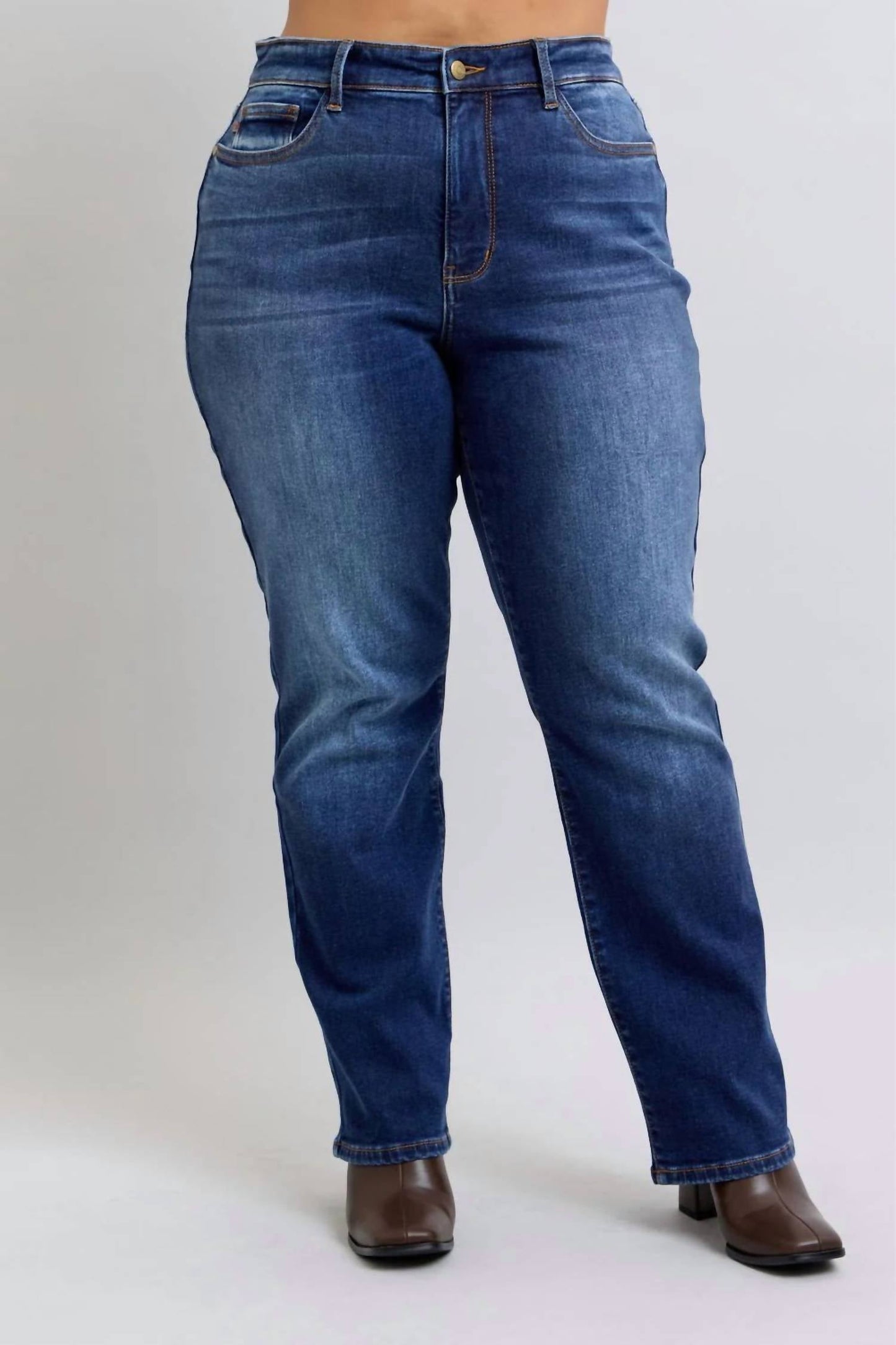 Judy Blue - Vintage Wash Thermal Straight Leg Jean - Plus