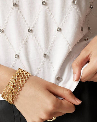 J.Crew - Relaxed Lattice-embellished Cropped T-shirt