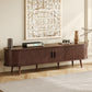 TV Stand For 70" TV With Tambour Doors And Built-In Power Outlet
