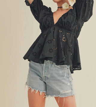 Aemi + Co - Eyelet Cutie Embroidered Top