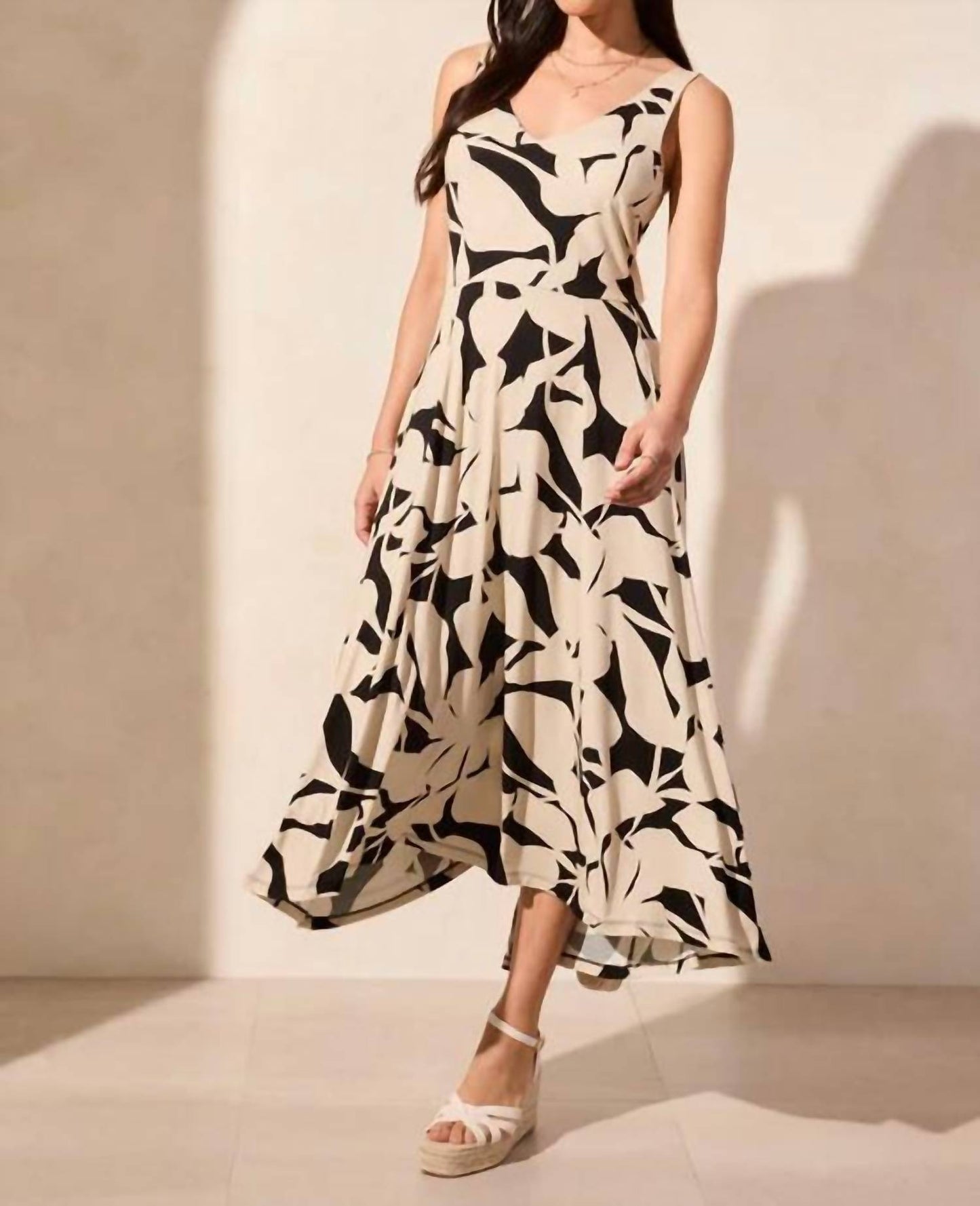 Tribal - Print Sleeveless High-low Dress