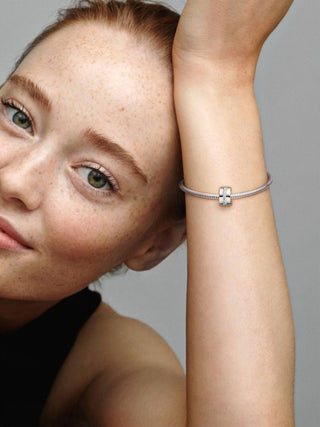 Pandora - Women's Clear Sparkling Row Clip Charm