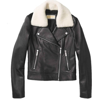 Michael Kors - Shearling Collar Leather Jacket