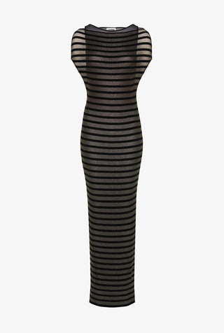 Jean Paul Gaultier - Nylon Long Dress With Viscose Mariniere Stripes