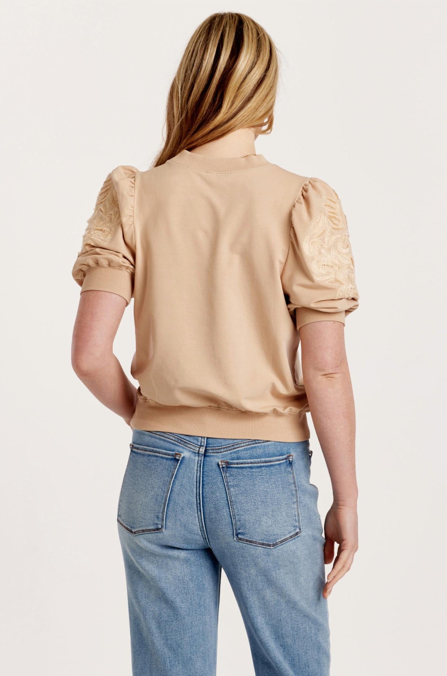 Another Love - Embroidered Puff Sleeve Top