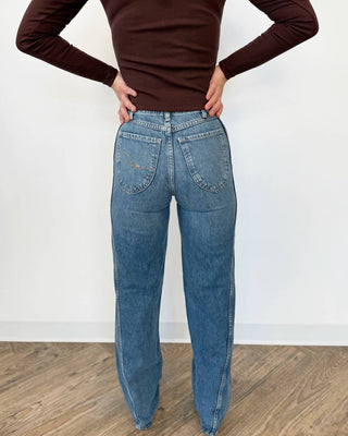 Free People - Ettie Double Button Straight Leg Denim
