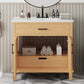Bathroom Vanity With Ceramic Sink, Modern Free Standing Cabinet