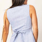 Karlie - Chambray Linen Stripe Vest