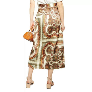 Topshop - Bias Satin Paisley Print Midi Wrap Skirt