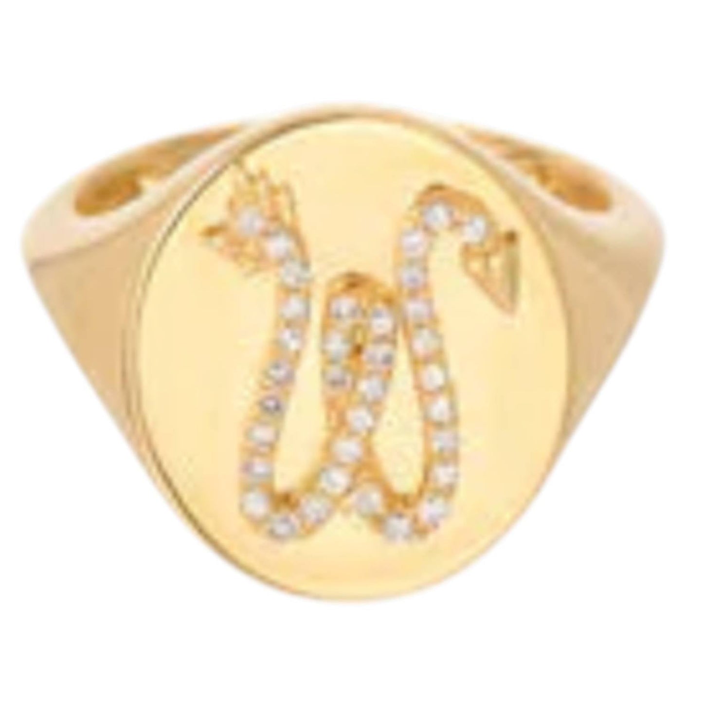 Adina Reyter - Women's Diamond Arrow Initial Signet Ring - W