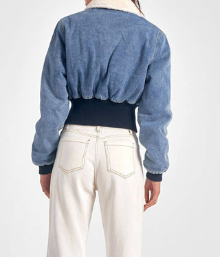 Elan - DENIM JACKET FUR COLLAR