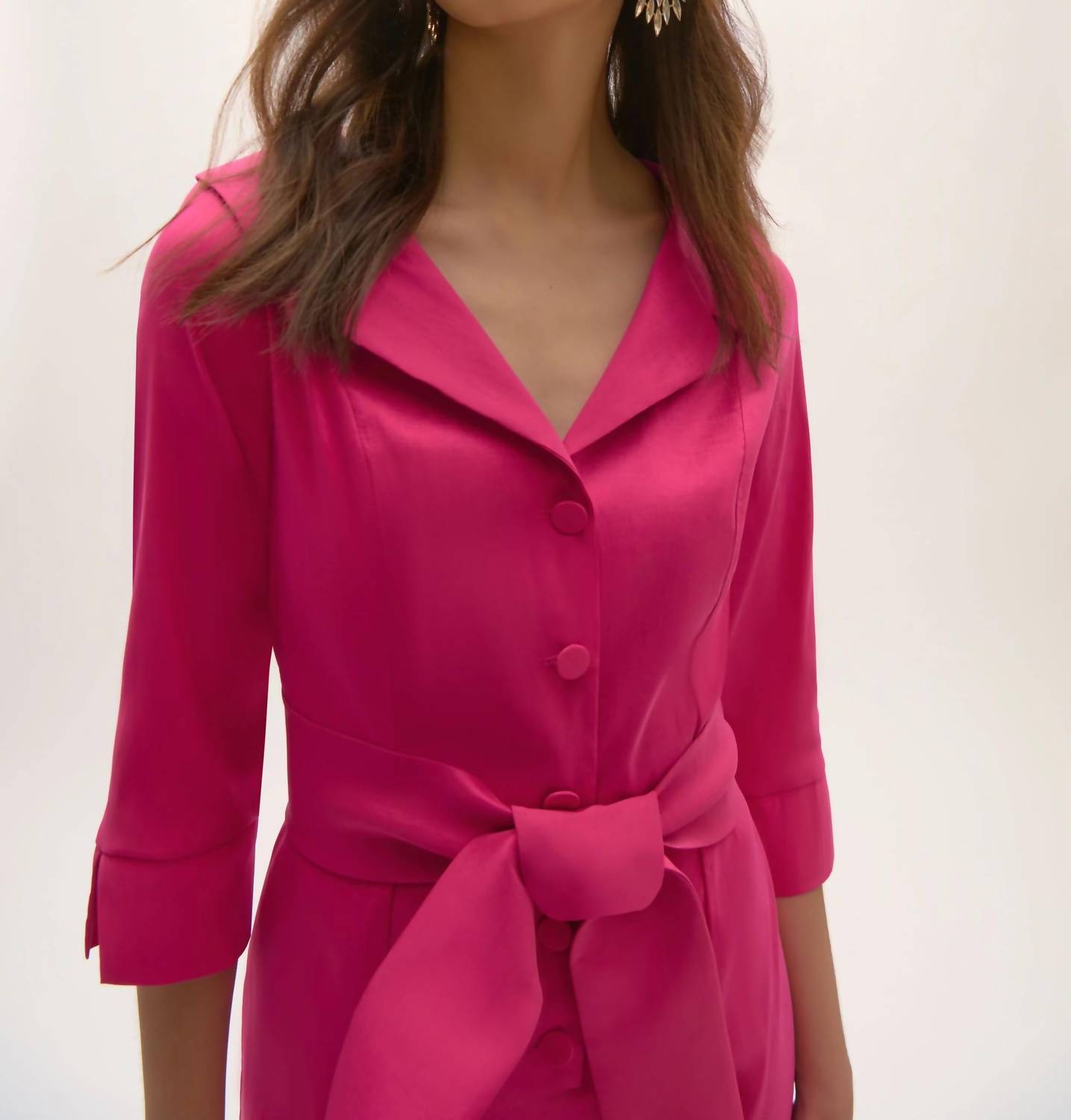 Joseph Ribkoff - Belted Stretch Taffeta Shirt Dress