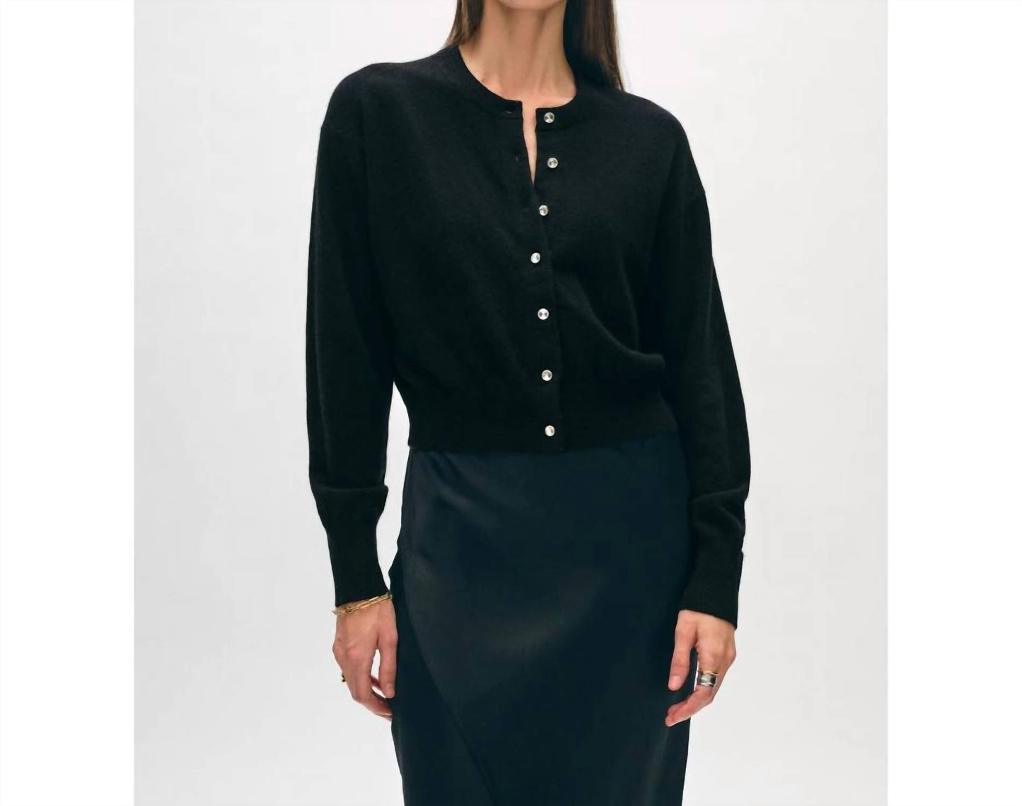 White + Warren - Cashmere Rhinestone Cardigan